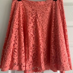 Coral lace skirt